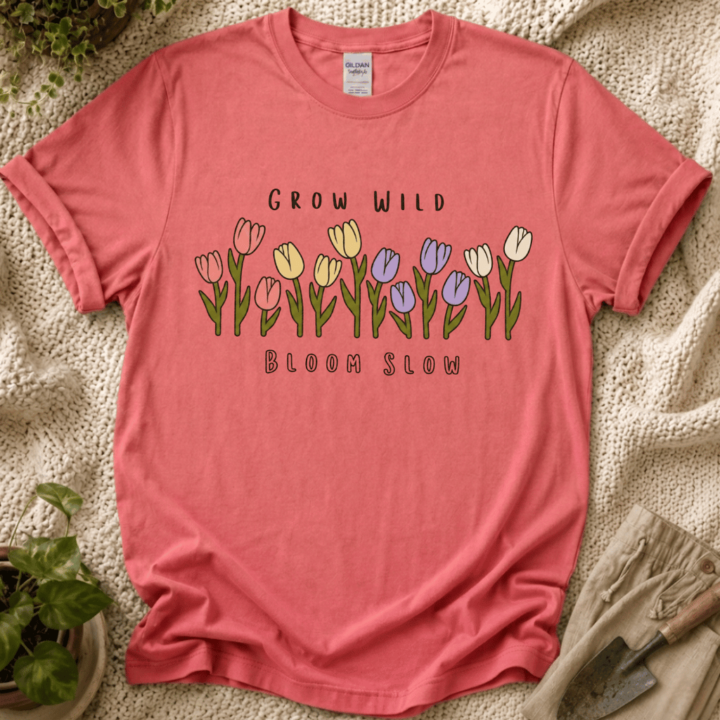 Grow Wild Bloom Slow Flower T-Shirt by Zen & Zucchinis Slow Garden Club