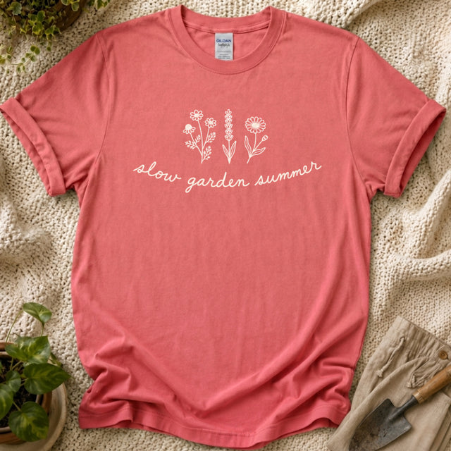 Slow Garden Summer T-Shirt - Zen & Zucchinis garden graphic tee