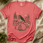 Moonlit Robin Botanical Bird T-Shirt by Zen & Zucchinis Slow Garden Club