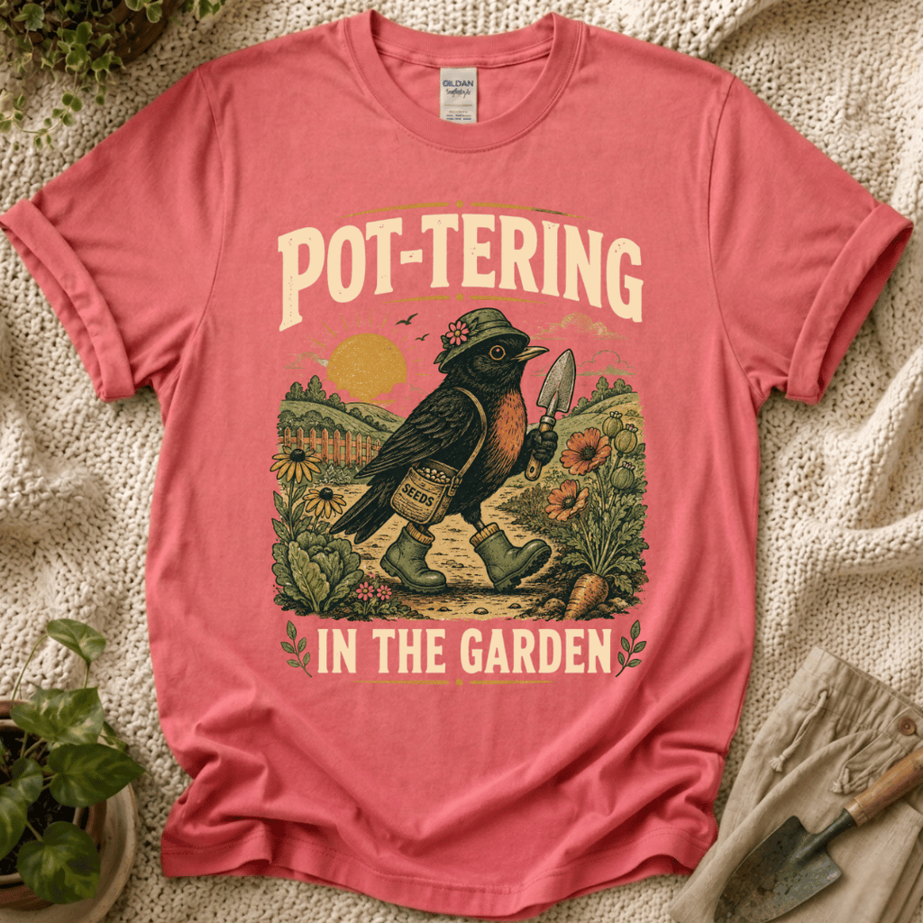 Pottering in the Garden Bird T-Shirt by Zen & Zucchinis Slow Garden Club