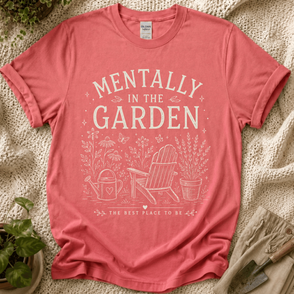Mentally in the Garden View T-Shirt by Zen & Zucchinis Slow Garden Club