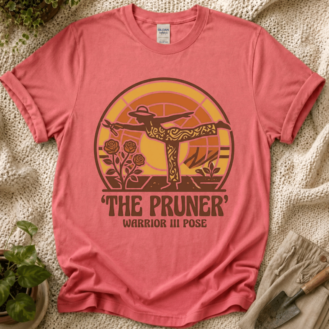 The Pruner Gardening Pose T-Shirt by Zen & Zucchinis Slow Garden Club