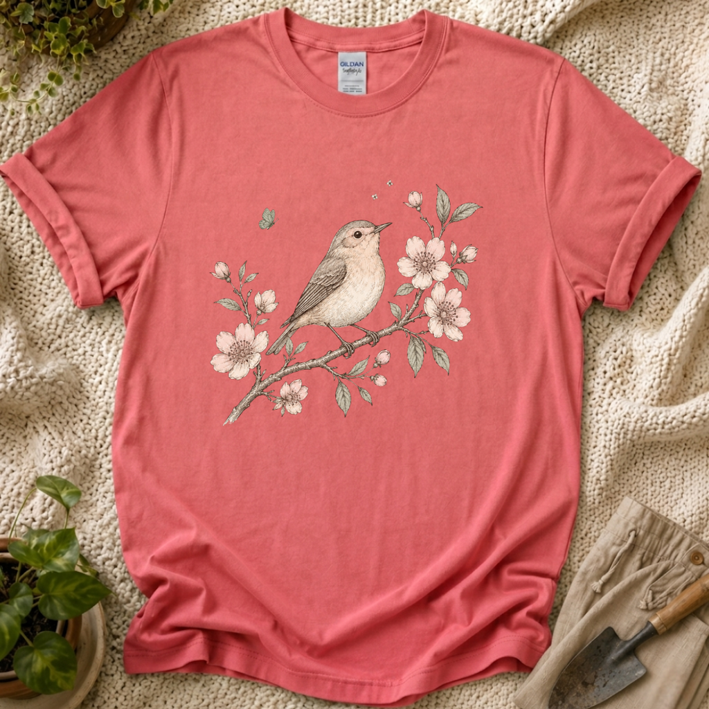 Blossom Bird Botanical T-Shirt by Zen & Zucchinis Slow Garden Club