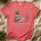 I Bloom Better Offline Snail T-Shirt by Zen & Zucchinis Slow Garden Club