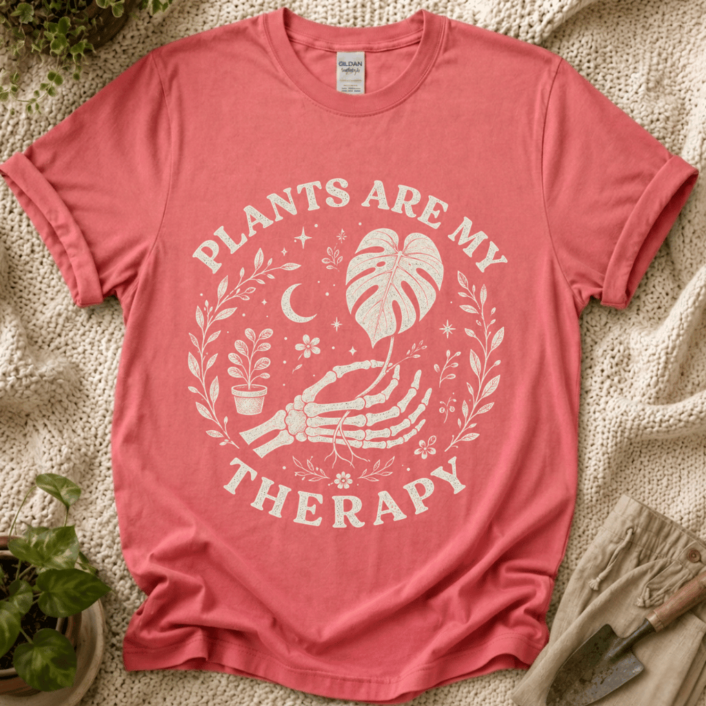Plants Are My Therapy Botanical T-Shirt by Zen & Zucchinis Slow Garden Club
