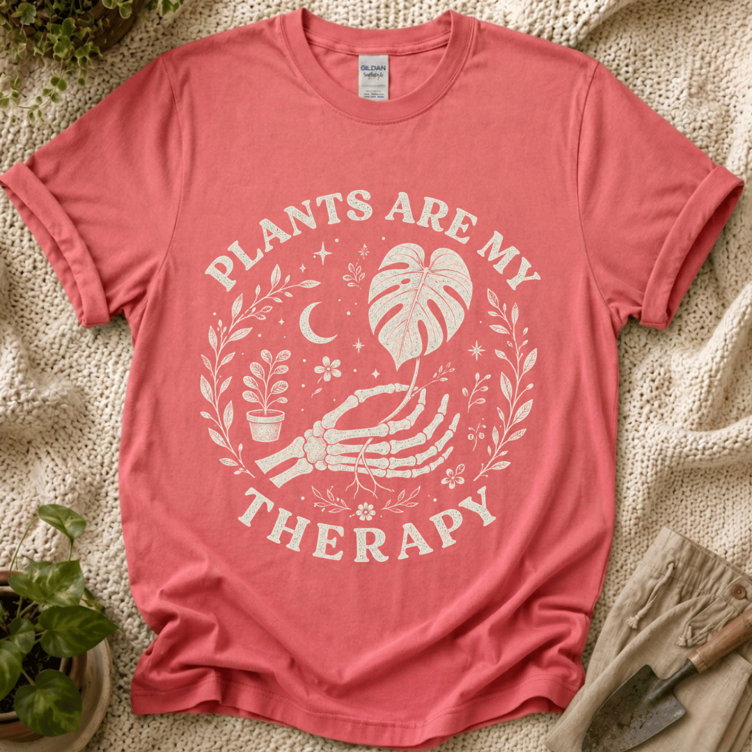 Plants Are My Therapy Botanical T-Shirt by Zen & Zucchinis Slow Garden Club