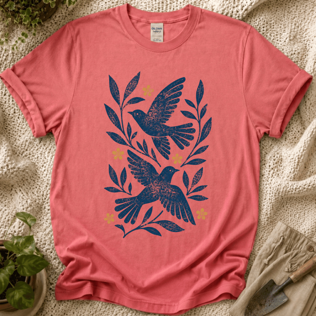 Botanical Birds T-Shirt by Zen & Zucchinis Slow Garden Club