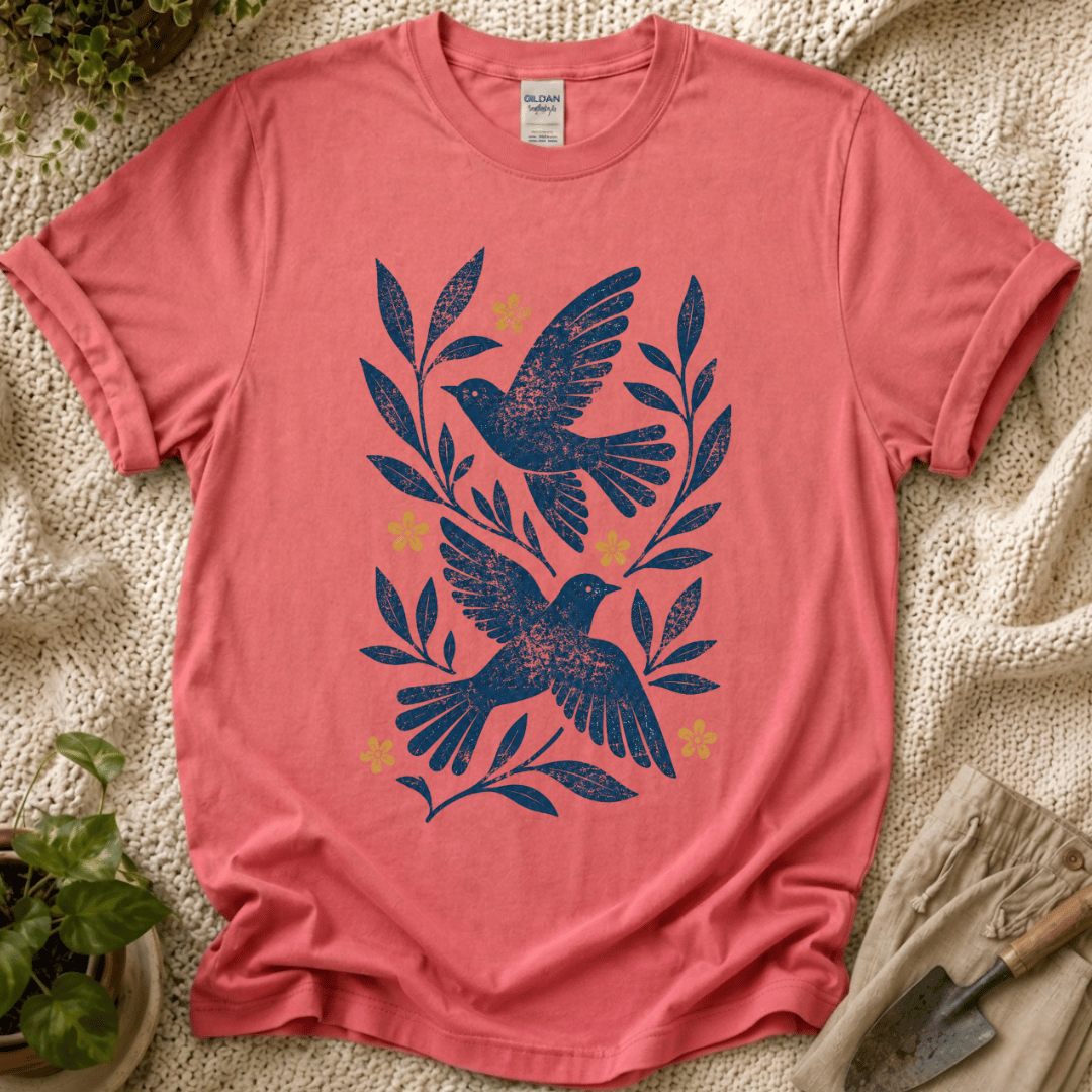 Botanical Birds T-Shirt by Zen & Zucchinis Slow Garden Club
