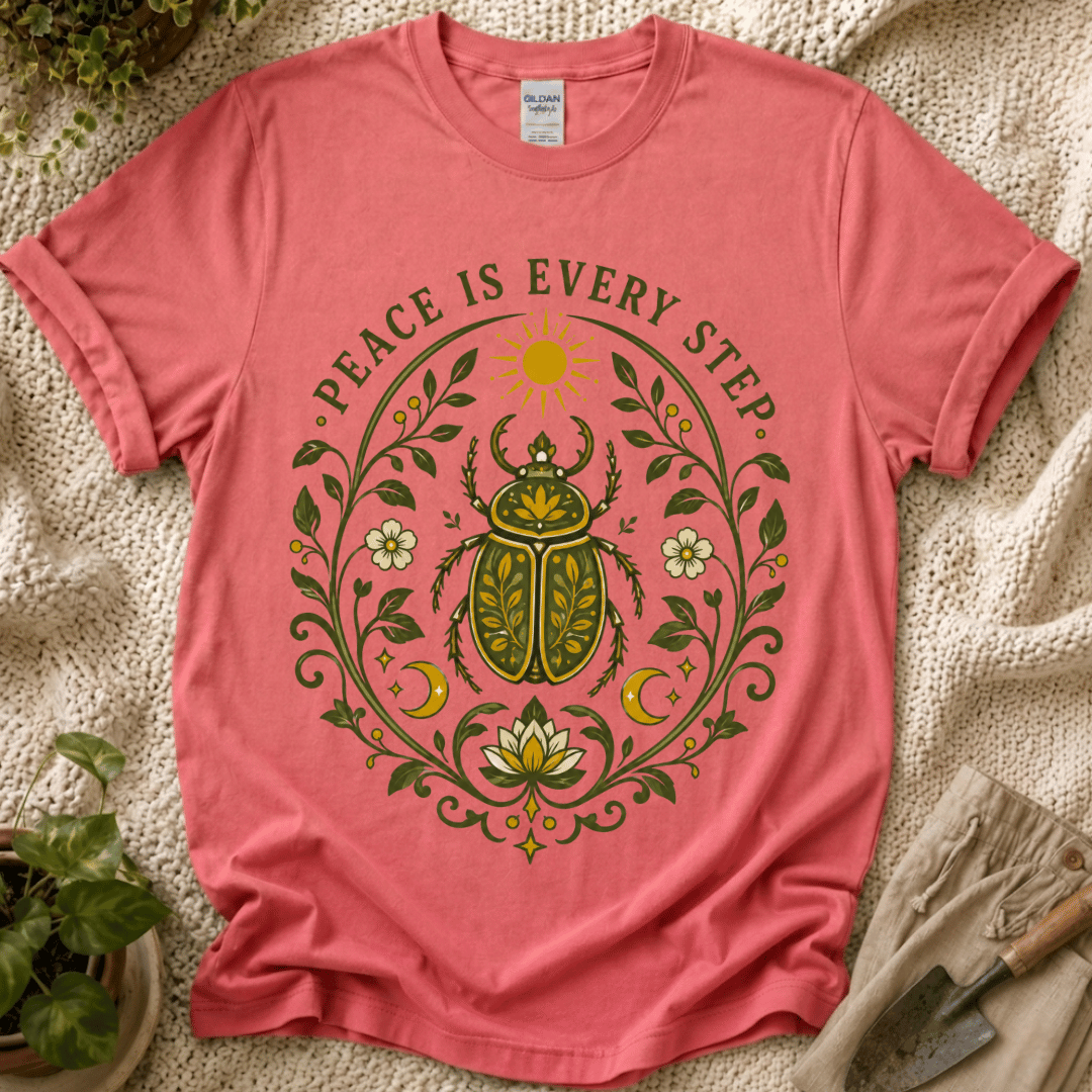 Peace in Every Step Nature T-Shirt by Zen & Zucchinis Slow Garden Club