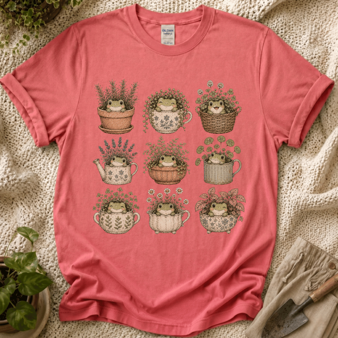 Froggy in a Pot T-Shirt by Zen & Zucchinis Slow Garden Club