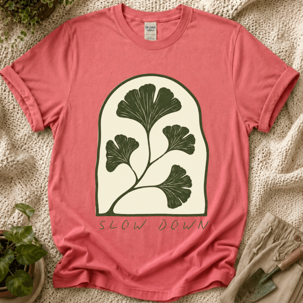 Slow Down Ginkgo T-Shirt by Zen & Zucchinis Slow Garden Club
