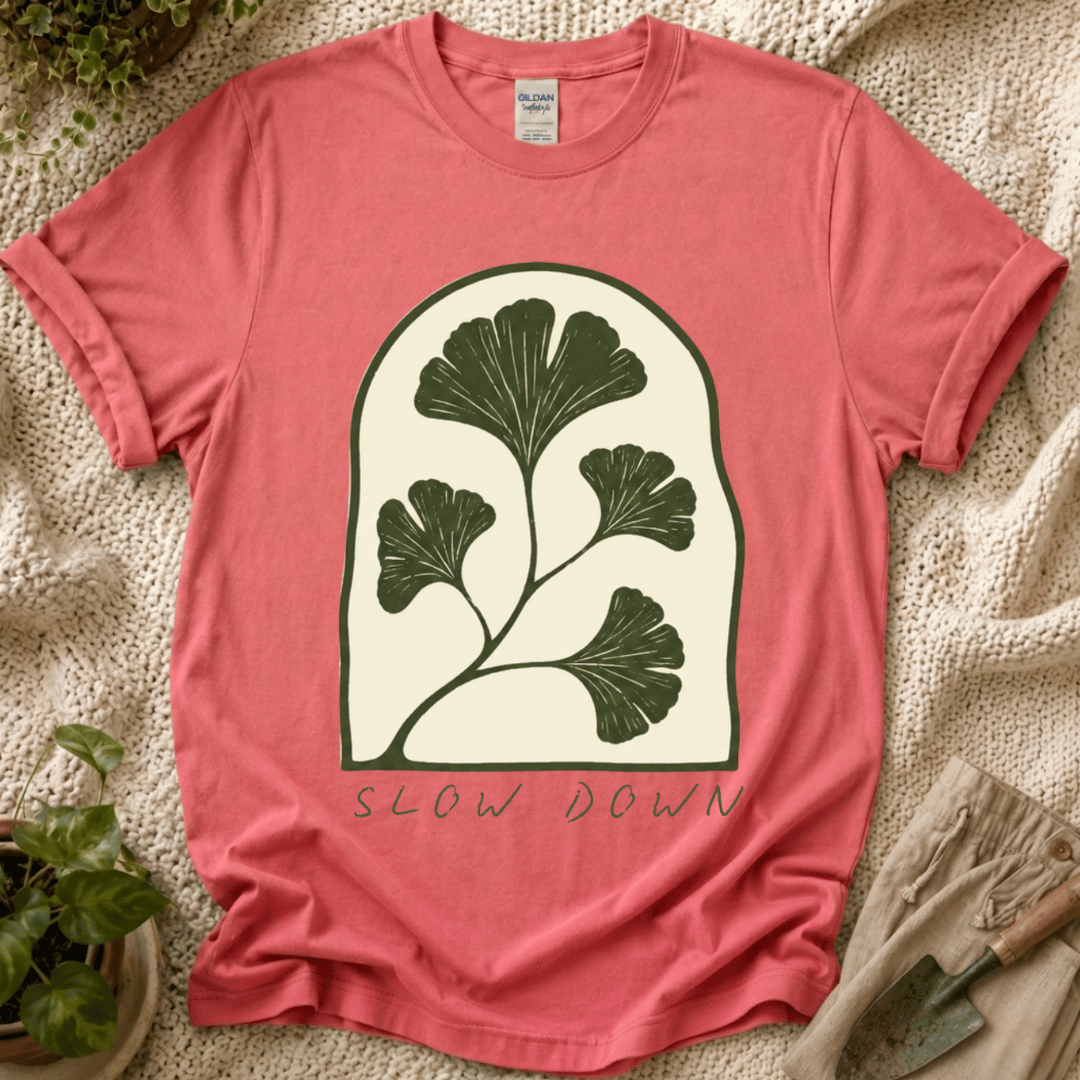 Slow Down Ginkgo T-Shirt by Zen & Zucchinis Slow Garden Club