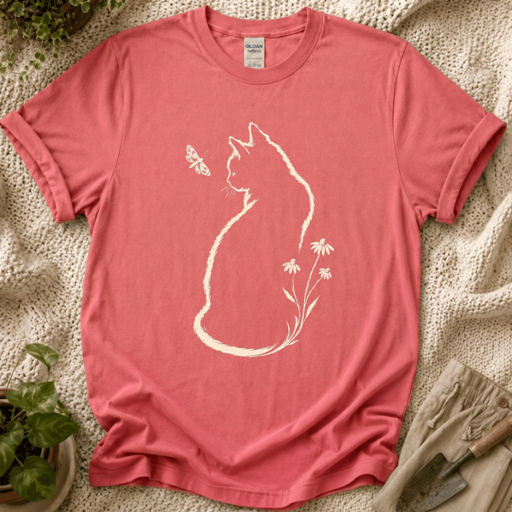 Cat Butterfly Silhouette T-Shirt
