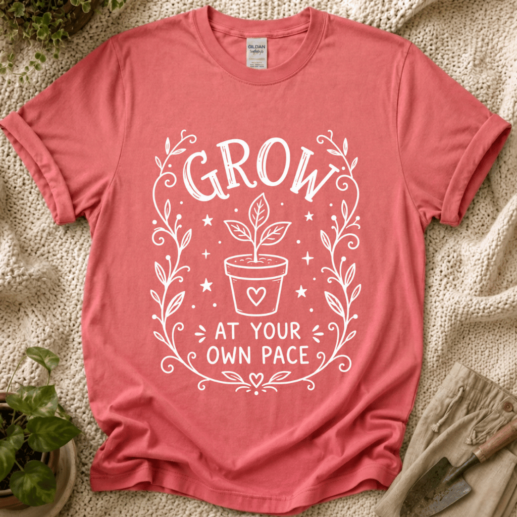Grow at Your Own Pace Garden T-Shirt by Zen & Zucchinis Slow Garden Club