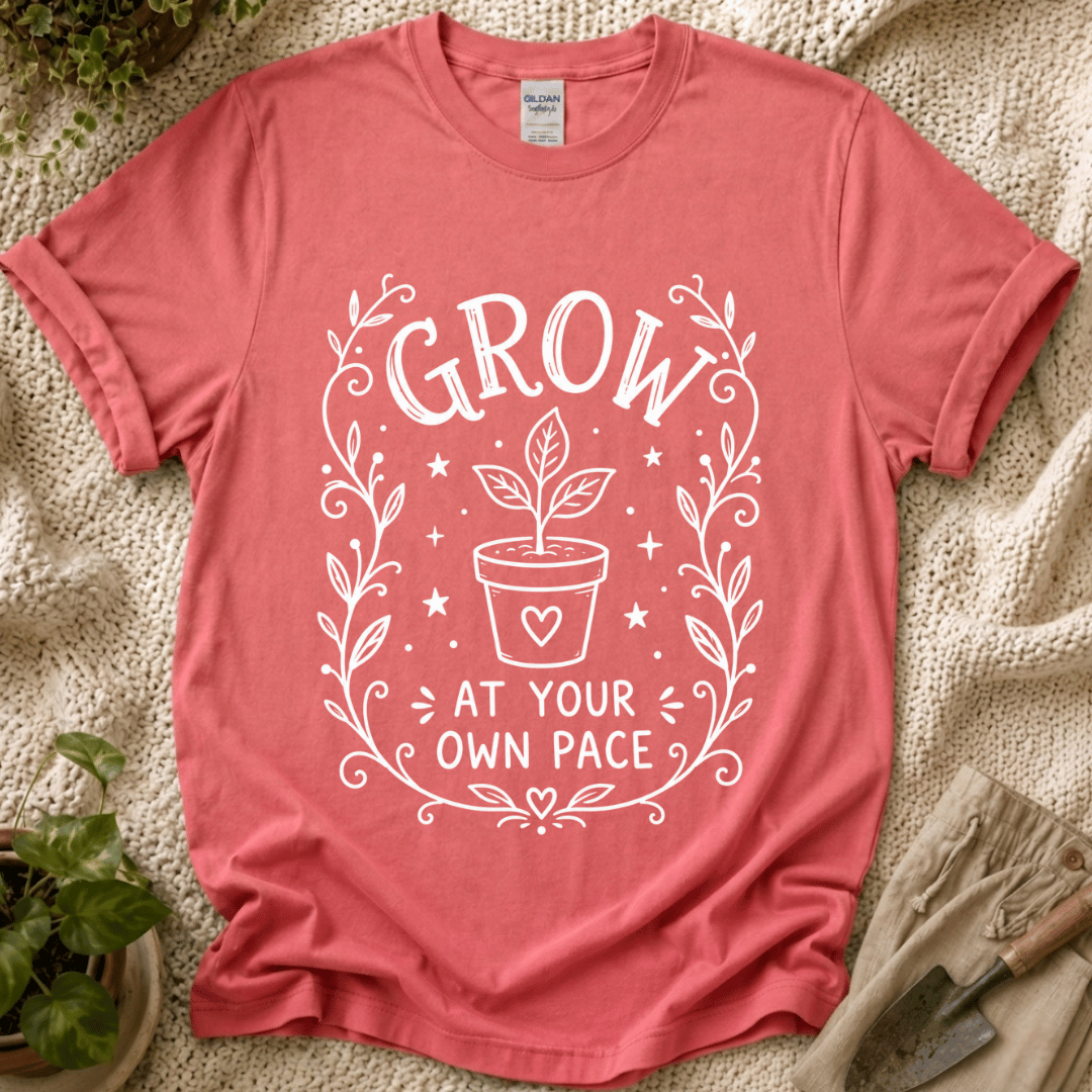 Grow at Your Own Pace Garden T-Shirt by Zen & Zucchinis Slow Garden Club