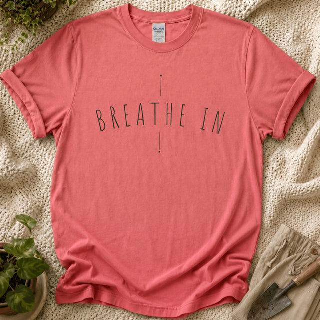 Breathe in Minimal Fineline T-Shirt by Zen & Zucchinis Slow Garden Club