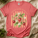 Sweet Slow Summer Strawberry Stripes T-Shirt