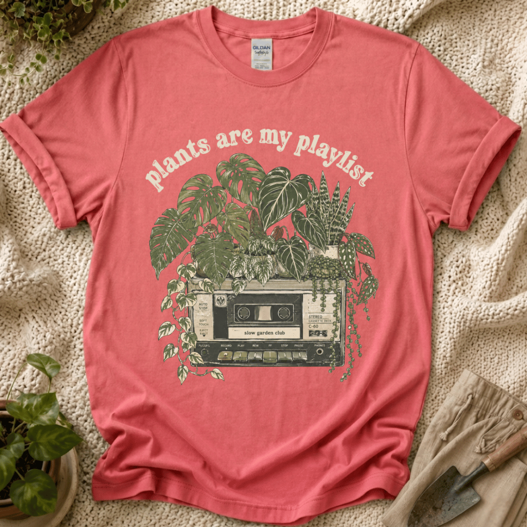 Plant Are My Playlist T-Shirt by Zen & Zucchinis Slow Garden Club
