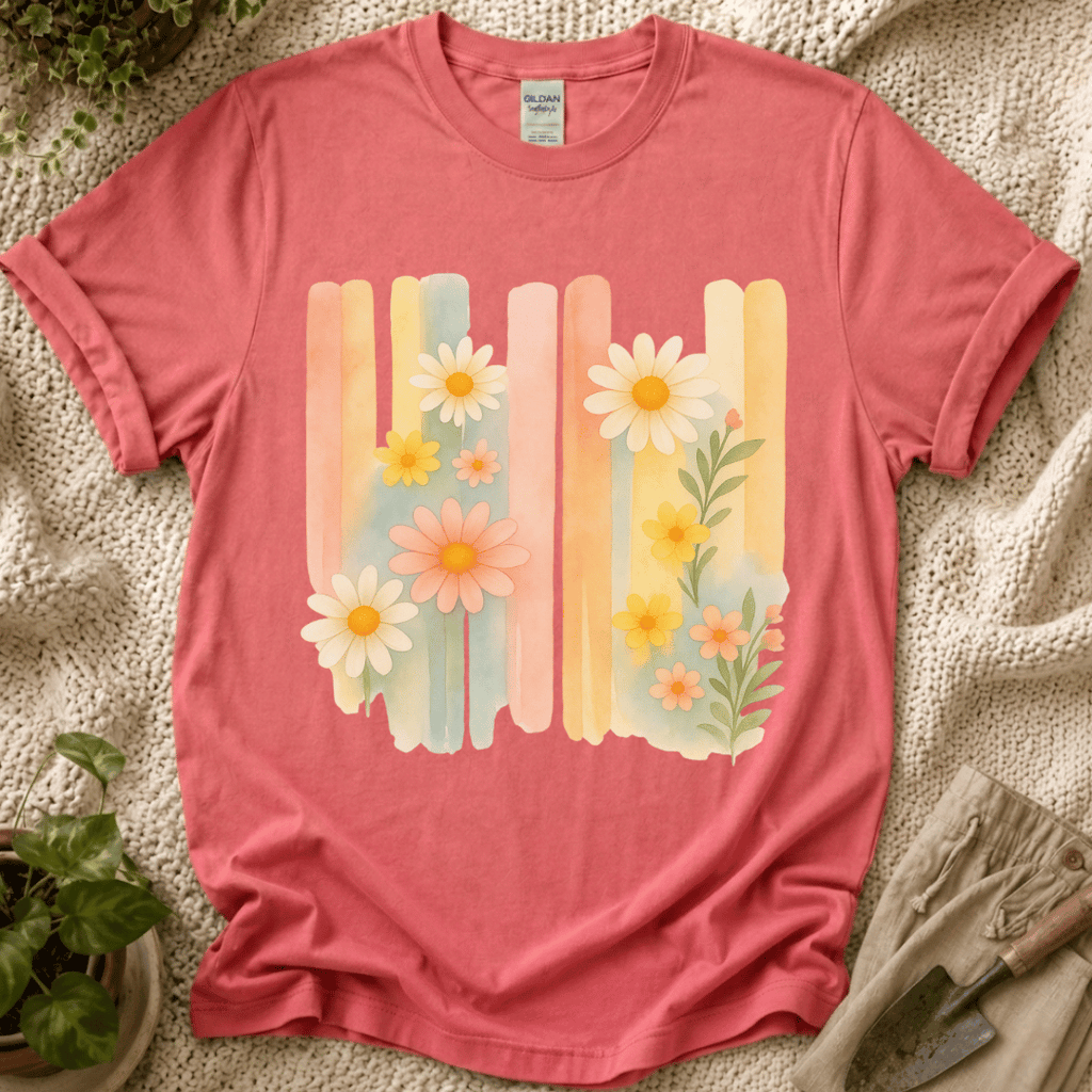 Flower Watercolor Wall T-Shirt by Zen & Zucchinis Slow Garden Club