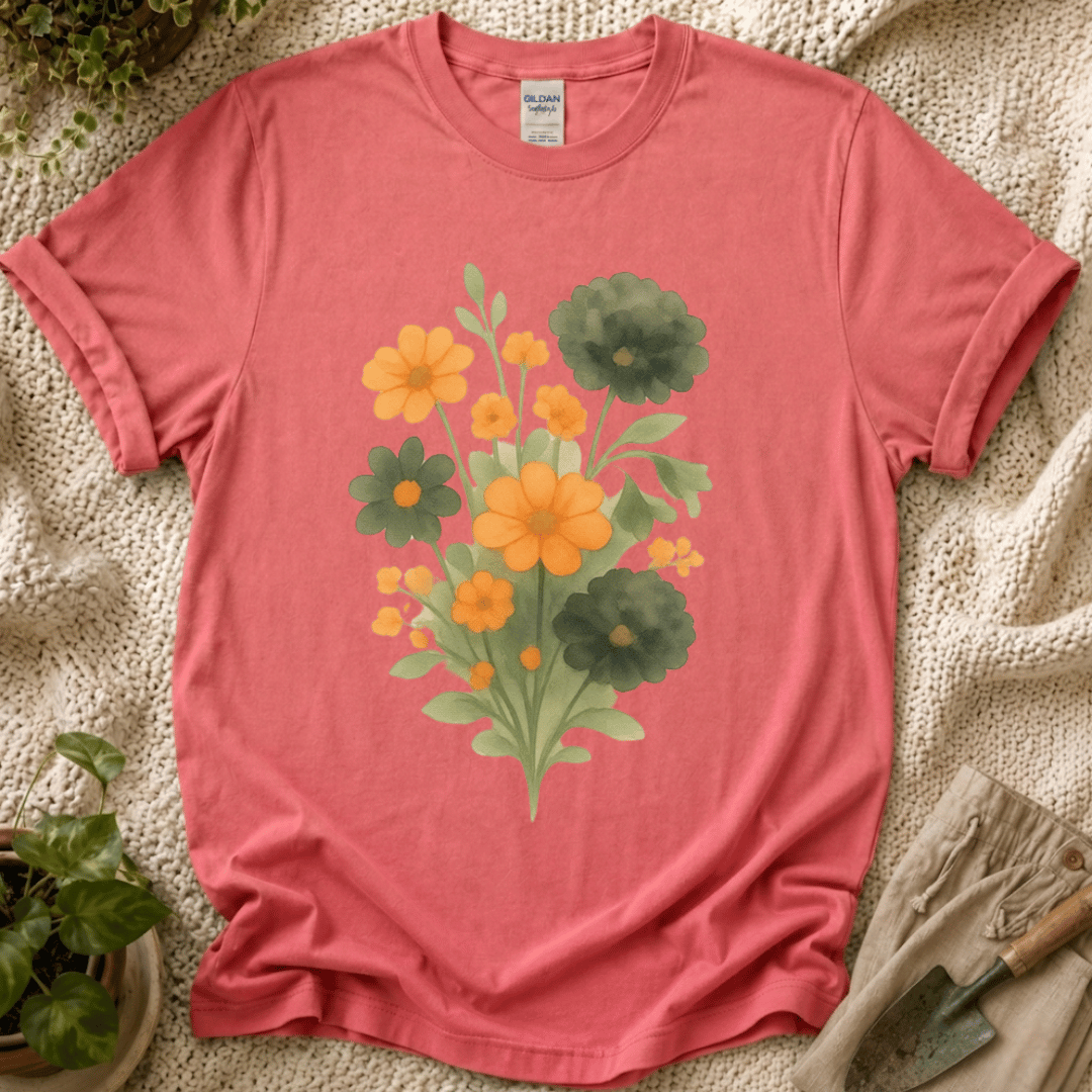 Vintage Watercolor Flower Bouquet T-Shirt by Zen & Zucchinis Slow Garden Club