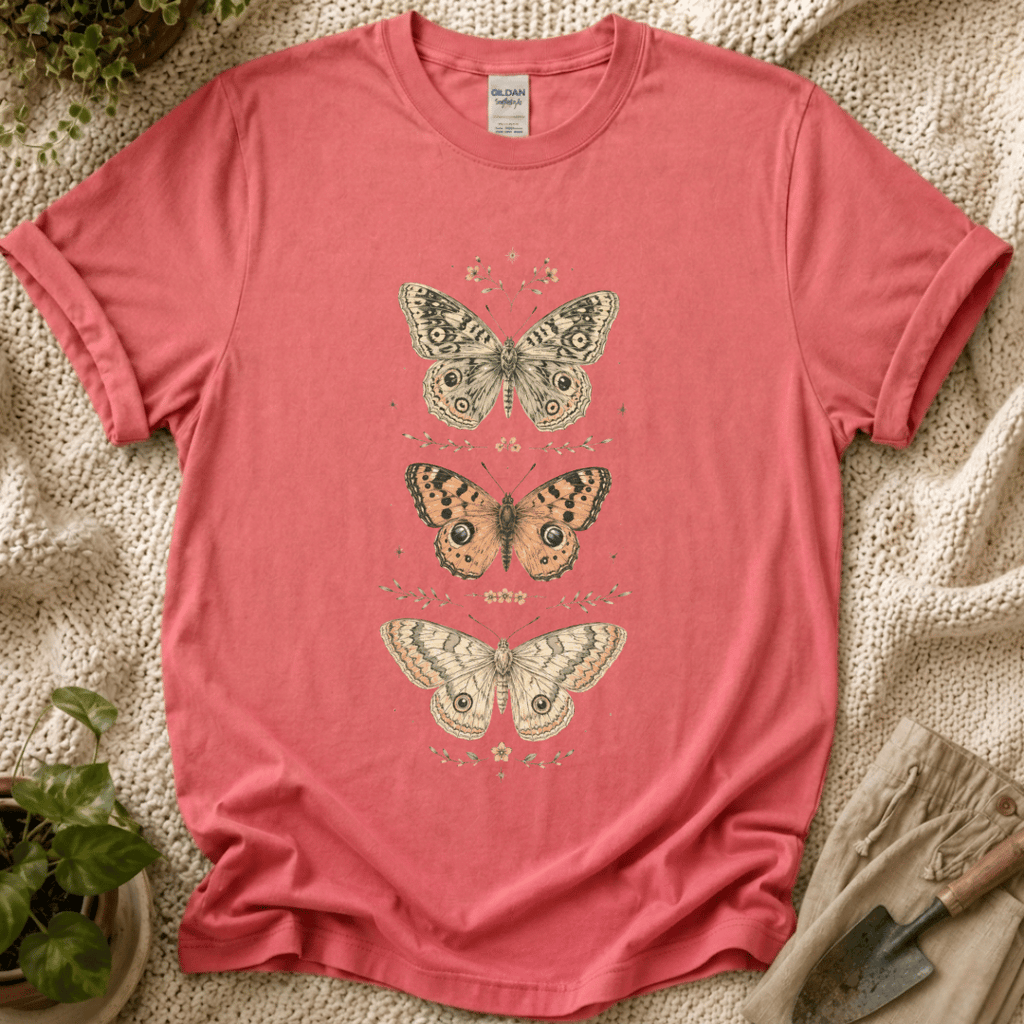 Botanical Butterflies Vintage Nature T-Shirt by Zen & Zucchinis Slow Garden Club