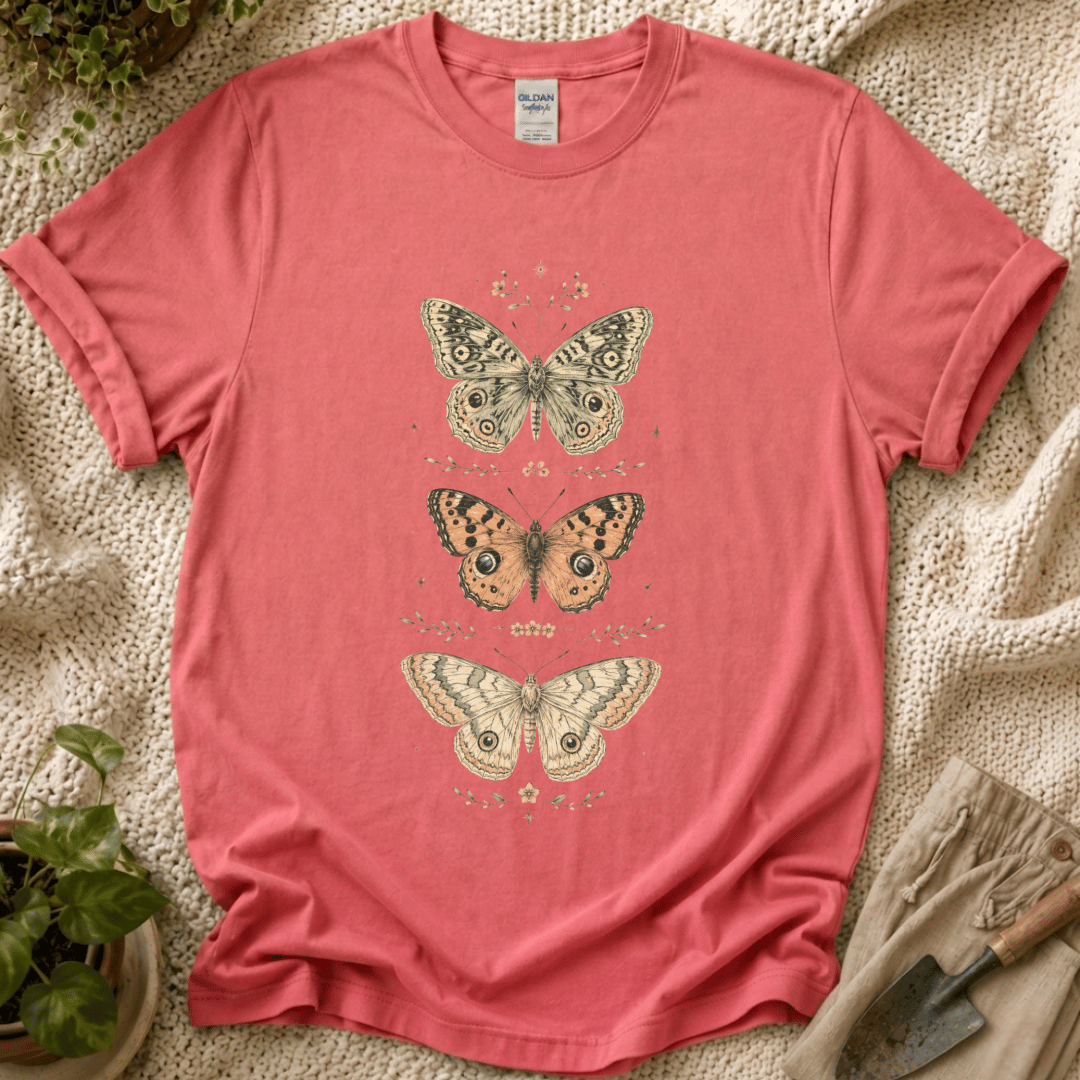 Botanical Butterflies Vintage Nature T-Shirt by Zen & Zucchinis Slow Garden Club