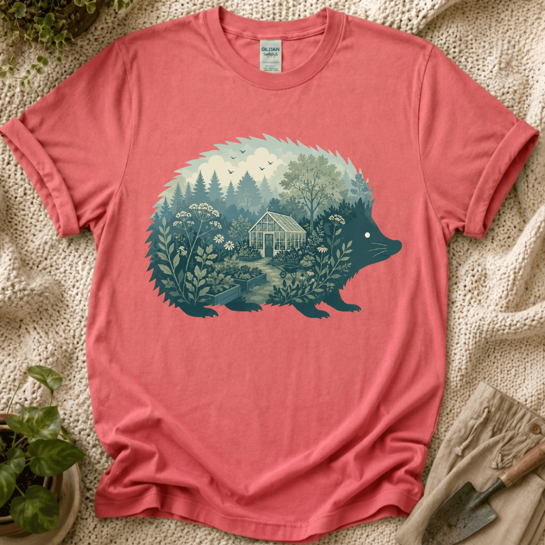 Hedgehog Garden Silhouette T-Shirt