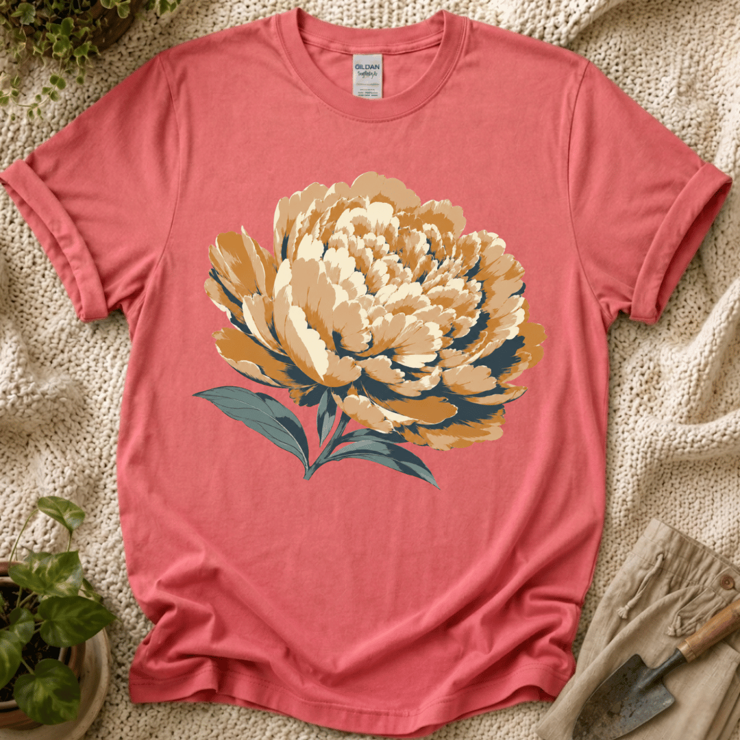 Blush Peony Flower Bloom T-Shirt by Zen & Zucchinis Slow Garden Club