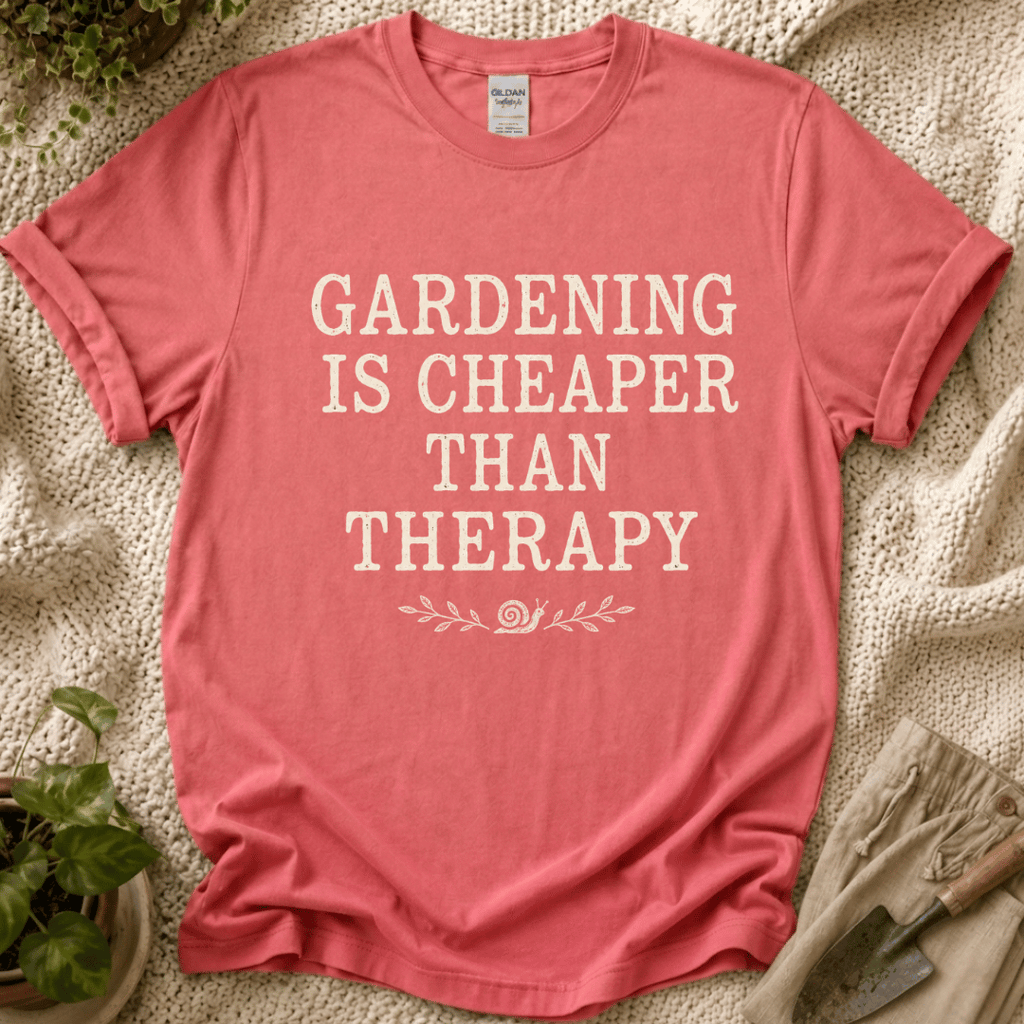 Gardening Is Cheaper Than Therapy T-Shirt by Zen & Zucchinis Slow Garden Club