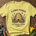 Flower Power Pollinator T-Shirt - botanical nature graphic t-shirt, minimalist design, unisex tee for Nature Lovers, Garnder, Farmer, Plant Lovers