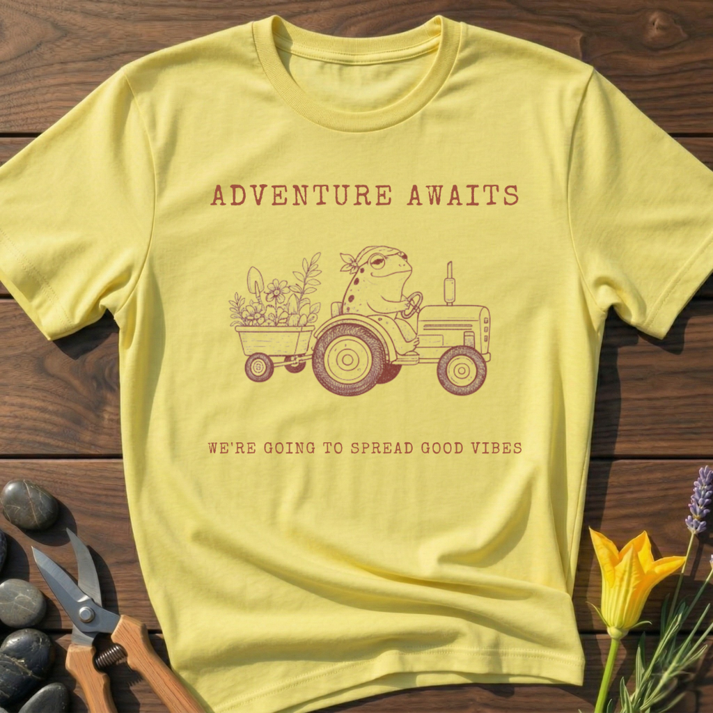 Adventure Awaits T-Shirt - botanical nature graphic t-shirt, minimalist design, unisex tee for Nature Lovers, Garnder, Farmer, Plant Lovers