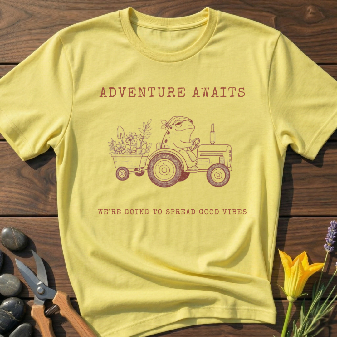 Adventure Awaits T-Shirt - botanical nature graphic t-shirt, minimalist design, unisex tee for Nature Lovers, Garnder, Farmer, Plant Lovers