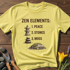 Zen Elements T-Shirt - botanical nature graphic t-shirt, minimalist design, unisex tee for Nature Lovers, Garnder, Farmer, Plant Lovers