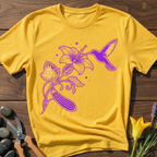 Hummingbird T-Shirt - botanical nature graphic t-shirt, minimalist design, unisex tee for Nature Lovers, Garnder, Farmer, Plant Lovers