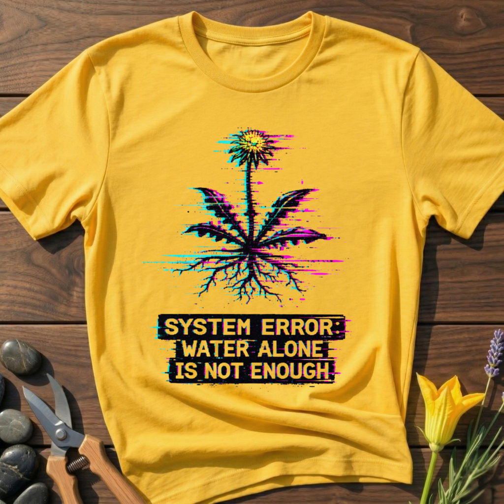 System Error T-Shirt - botanical nature graphic t-shirt, minimalist design, unisex tee for Nature Lovers, Garnder, Farmer, Plant Lovers