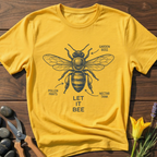 Let It Bee T-Shirt - botanical nature graphic t-shirt, minimalist design, unisex tee for Nature Lovers, Garnder, Farmer, Plant Lovers