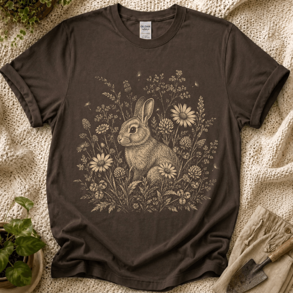 Rabbit In Sunflower Meadow T-Shirt