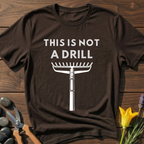 No Drill Garden Rake T-Shirt - botanical nature graphic t-shirt, minimalist design, unisex tee for Nature Lovers, Garnder, Farmer, Plant Lovers