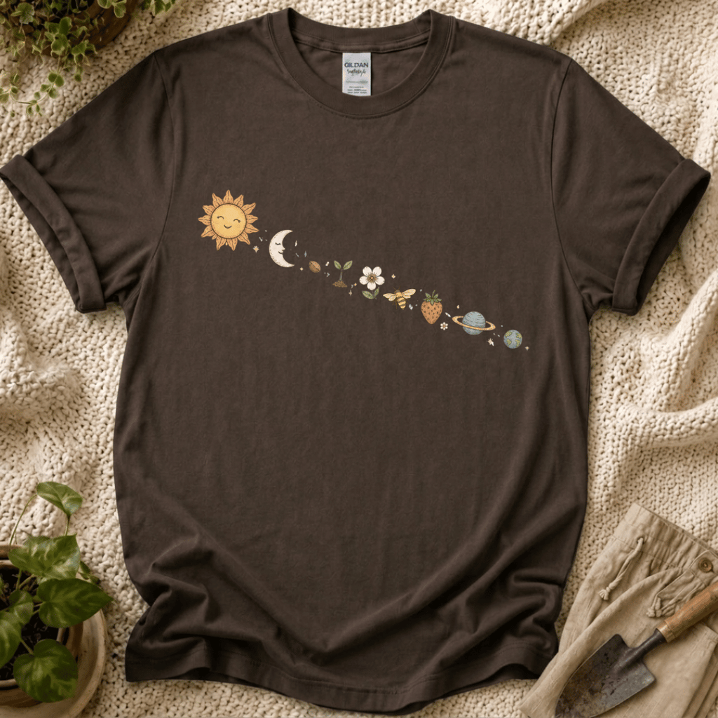 Garden Galaxy Strip T-Shirt - Zen & Zucchinis garden graphic tee