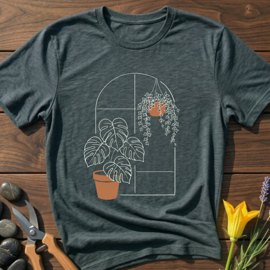 Plant Lovers View T-Shirt - botanical nature graphic t-shirt, minimalist design, unisex tee for Nature Lovers, Garnder, Farmer, Plant Lovers