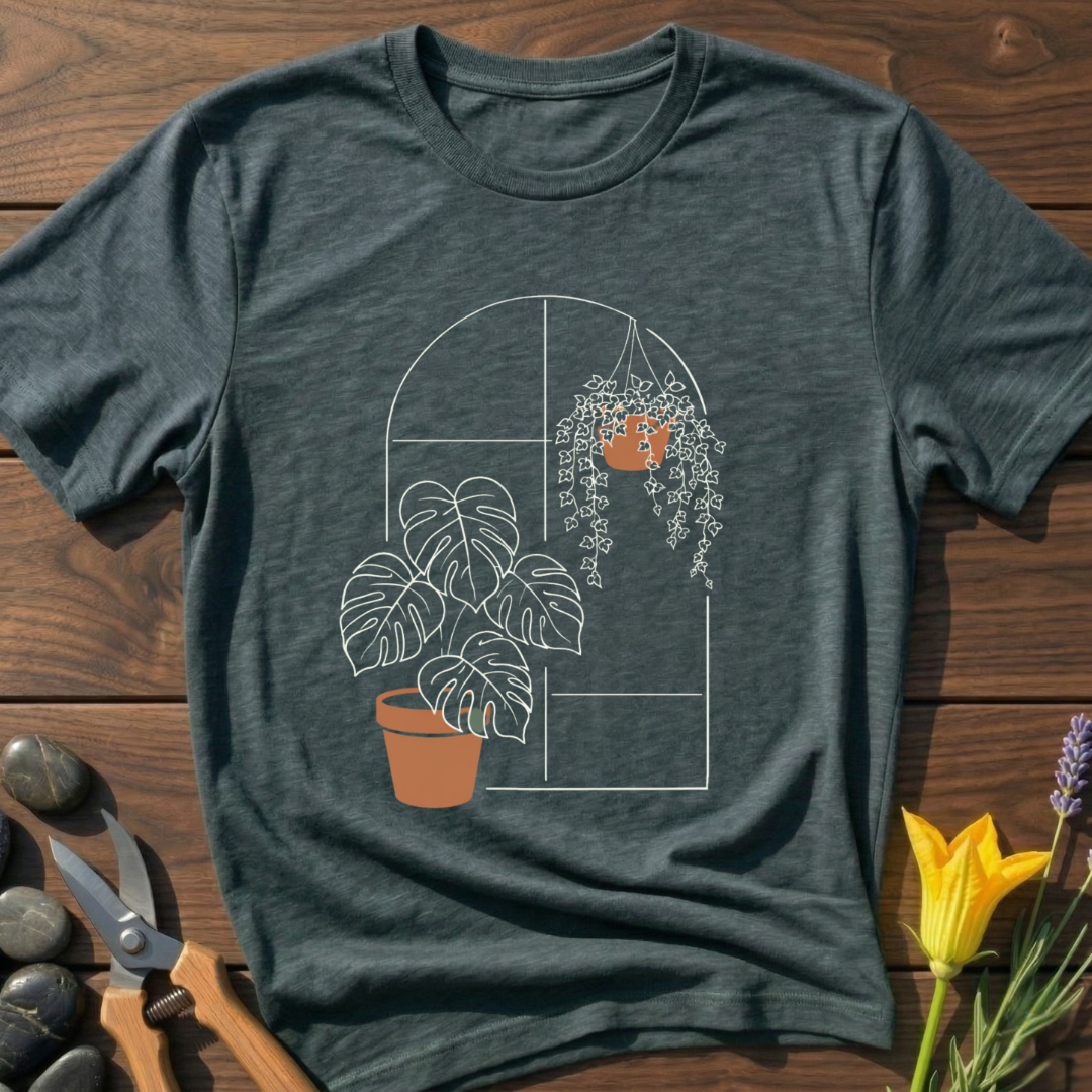 Plant Lovers View T-Shirt - botanical nature graphic t-shirt, minimalist design, unisex tee for Nature Lovers, Garnder, Farmer, Plant Lovers