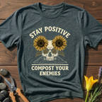 Stay Positive Compost T-Shirt - botanical nature graphic t-shirt, minimalist design, unisex tee for Nature Lovers, Garnder, Farmer, Plant Lovers