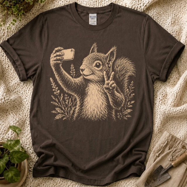 Garden Selfie Squirrel Woodland T-Shirt by Zen & Zucchinis Slow Garden Club