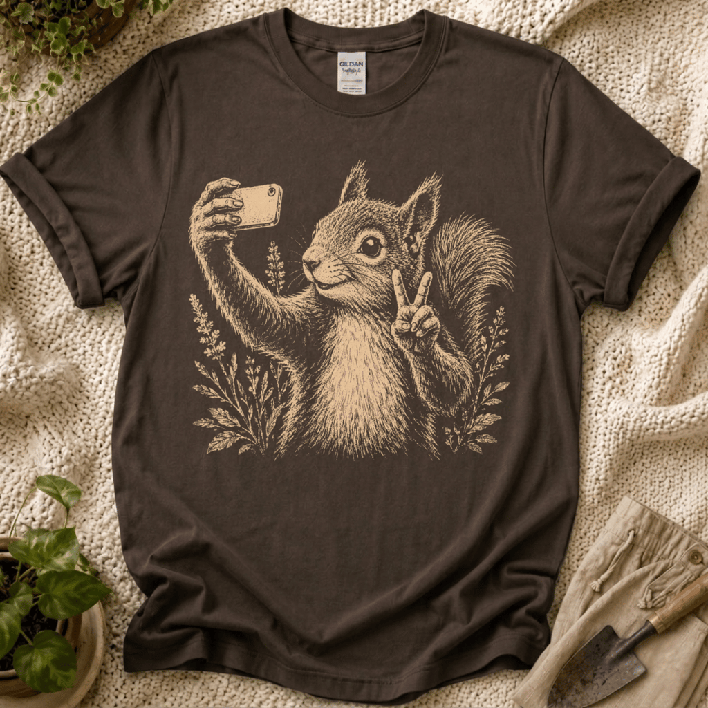 Garden Selfie Squirrel Woodland T-Shirt by Zen & Zucchinis Slow Garden Club