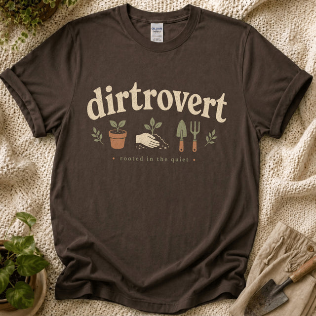 Dirtrovert Rooted in the Quiet T-Shirt by Zen & Zucchinis Slow Garden Club
