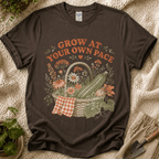 Grow at Your Own Pace Zucchini Basket T-Shirt by Zen & Zucchinis Slow Garden Club
