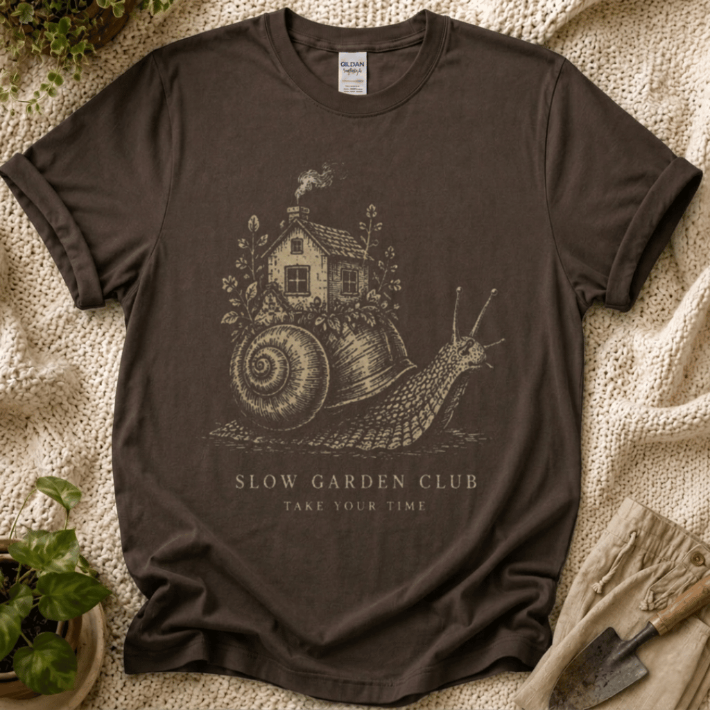 Take Your Time Snail Slow Garden Club T-Shirt by Zen & Zucchinis Slow Garden Club