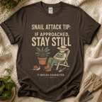 Snail Attack Tip Slow Gardener T-Shirt by Zen & Zucchinis Slow Garden Club