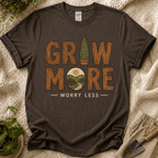 Grow More, Worry Less Garden T-Shirt by Zen & Zucchinis Slow Garden Club