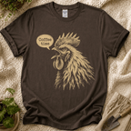 Coffee Time Cottage Garden Rooster T-Shirt by Zen & Zucchinis Slow Garden Club